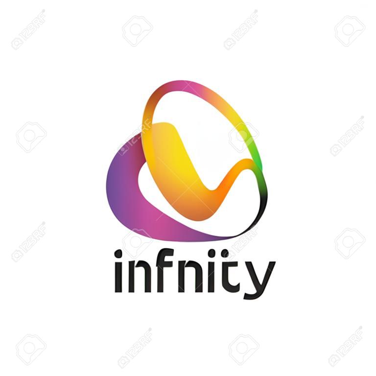 Logo 3D moderne et abstrait formé par le logo infini