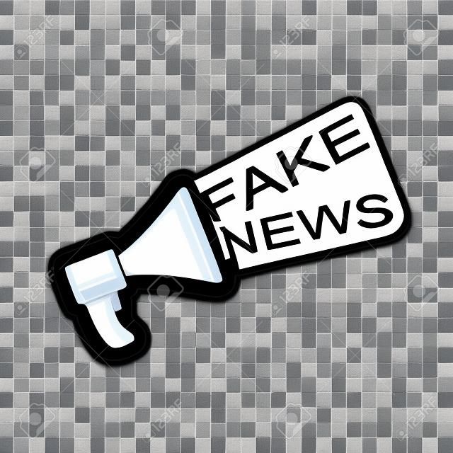 Fake news. Sticker badge with megaphone icon.