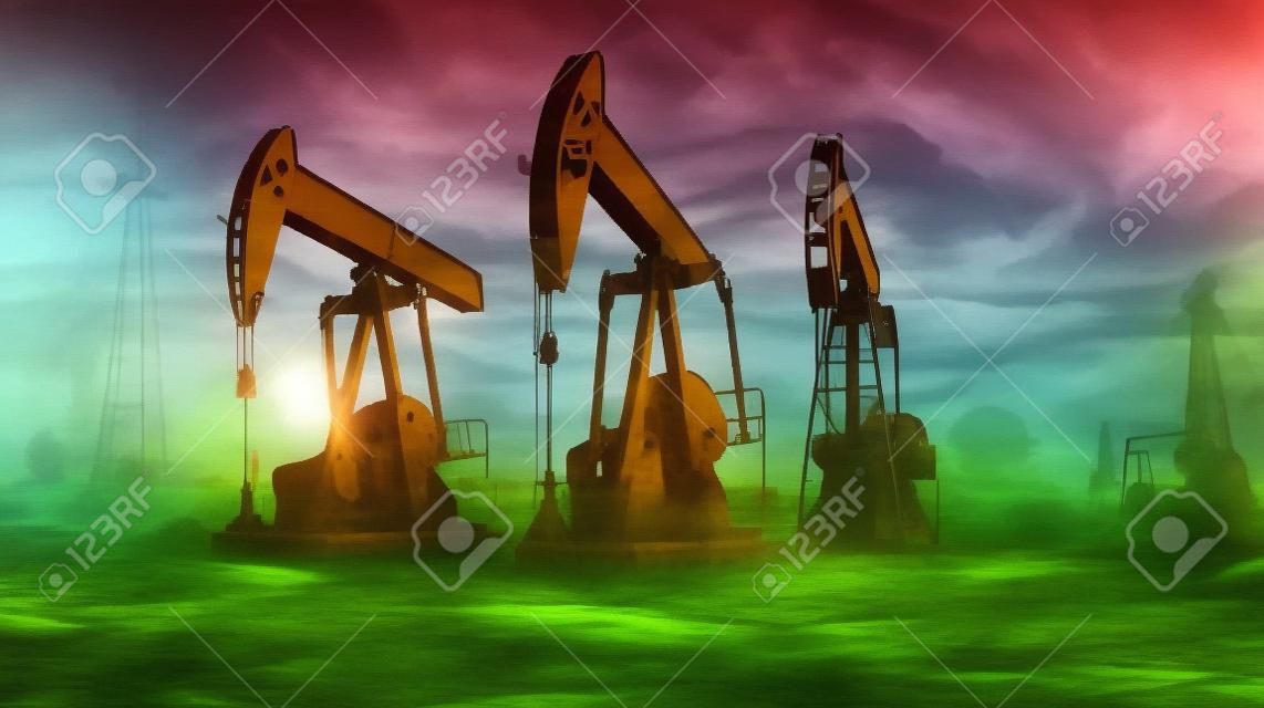 Öl Pumpen Anlagen Illustration generativ ai 22084355 Stock-Photo
