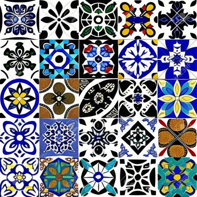 Alfombra antideslizante Talavera, diseño de mosaicos indios Azulejos  Portugal, adorno turco, marroquí, para interiores y exteriores, sala de  estar