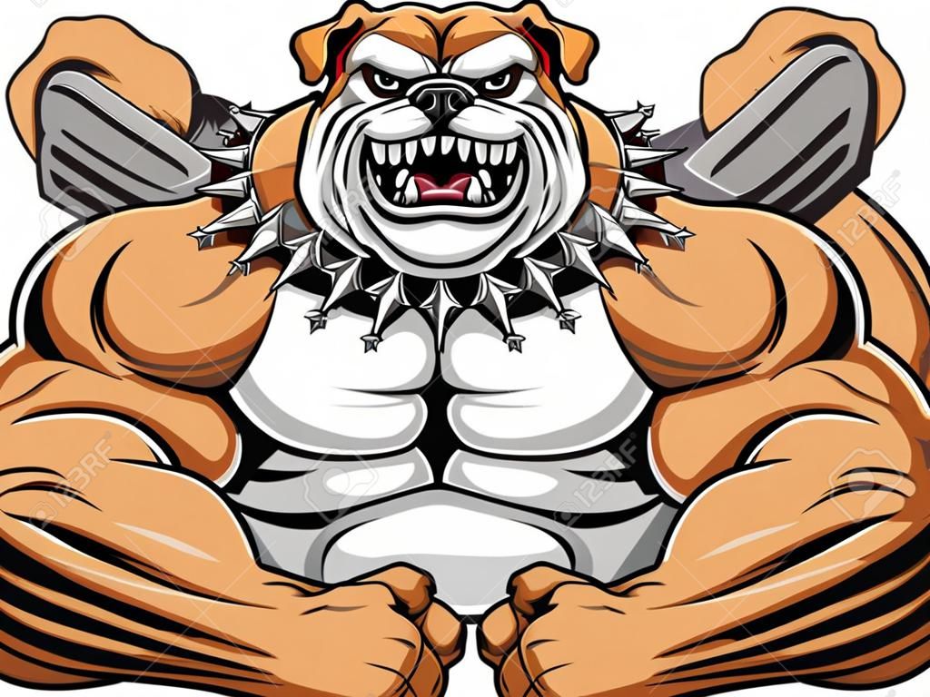 Büyük pazı güçlü bir bulldog Vector illustration