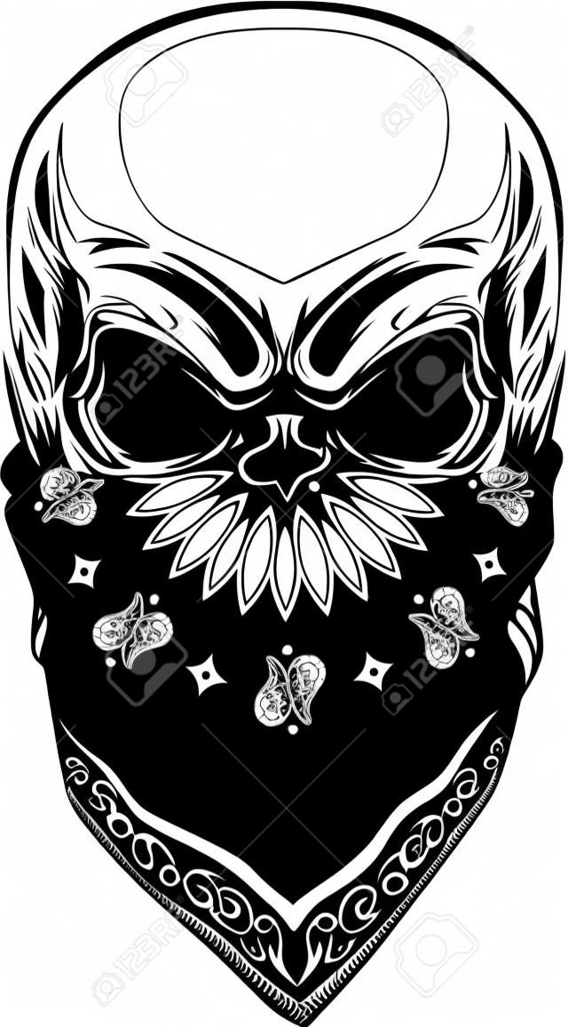 Vector illustration, skull bandana on a white background