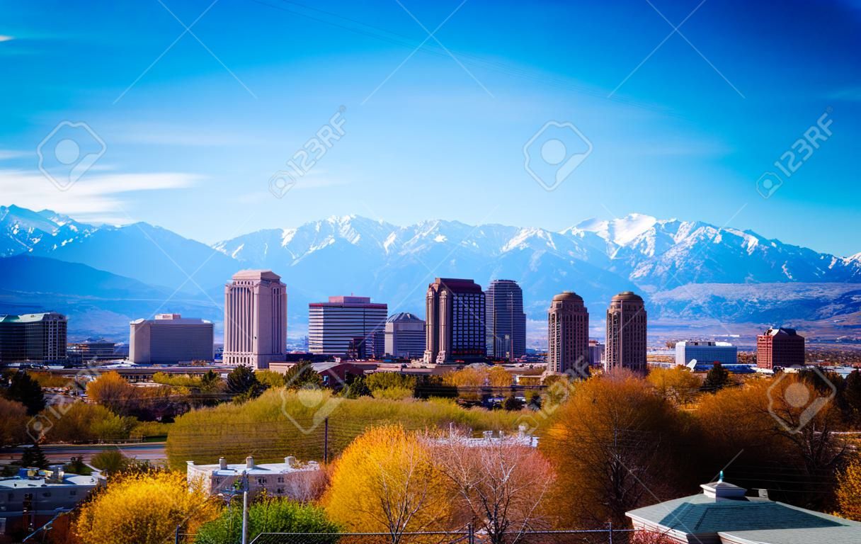Salt Lake City overview on a sunny day
