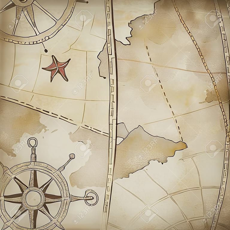 Alter nautischen Piraten Kartenhintergrund