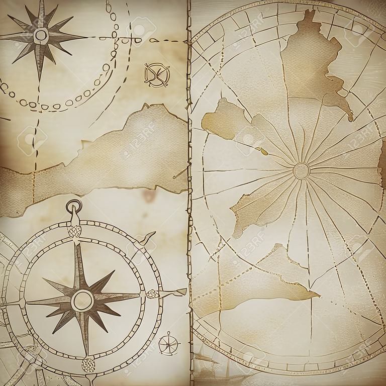 中年海裡海盜地圖背景