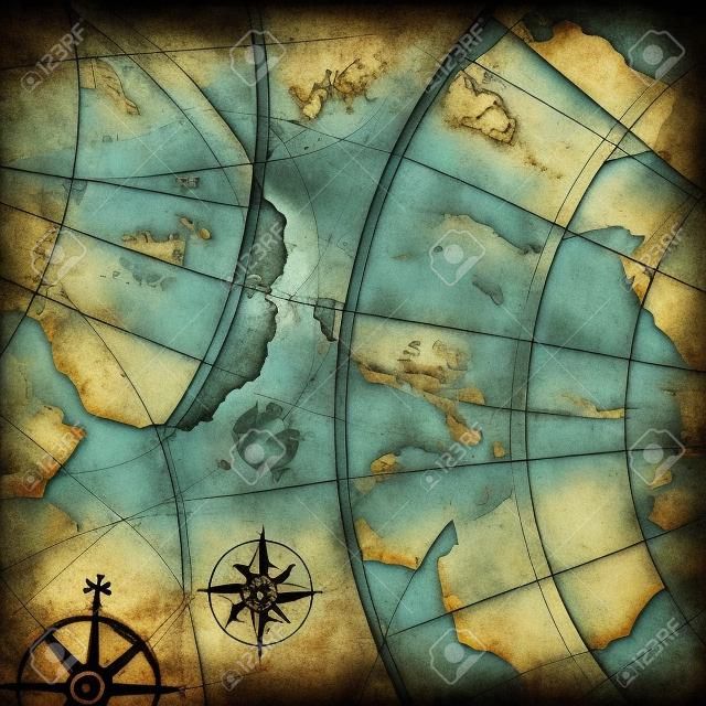Alter nautischen Piraten Karte Stilisierung