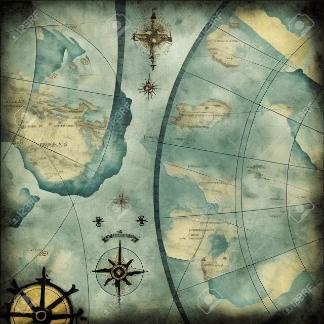 wieku piratów morskich map stylizacja