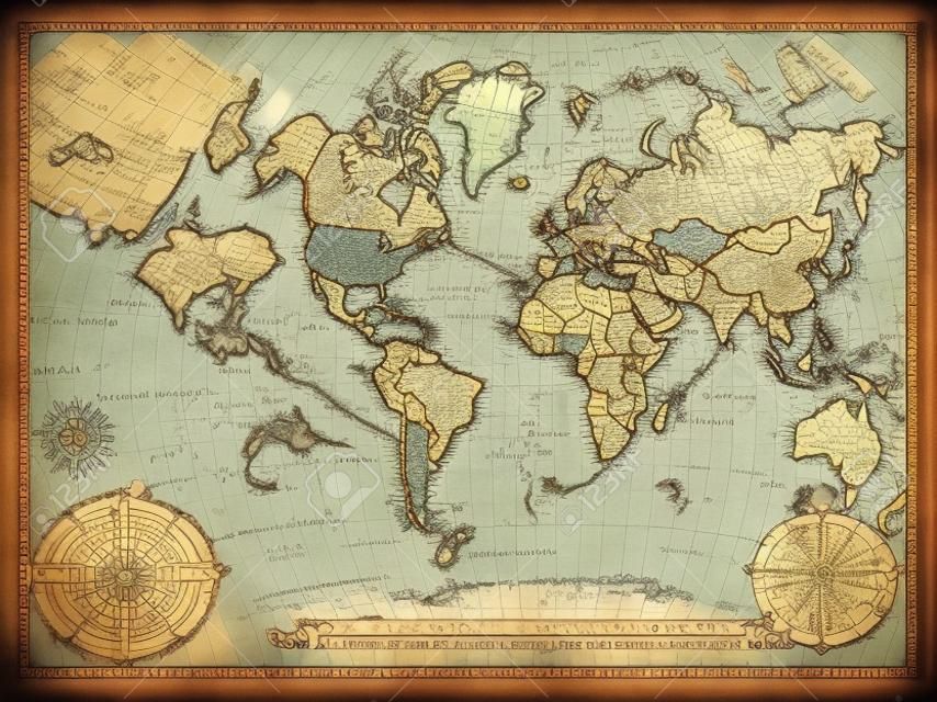 vecchio mondo mappa di sfondo