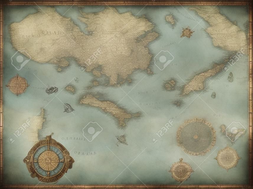 średniowieczne tło mapy morskiej reasekuracji