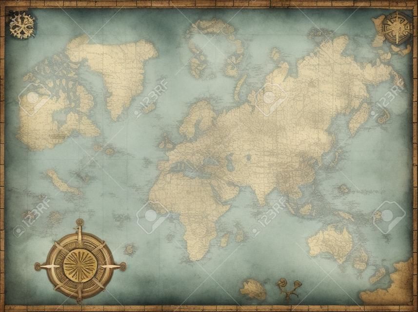 medieval nautical reasure map background