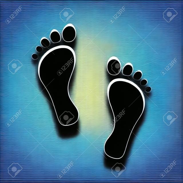 Foot flat design icon. Vector illustration.