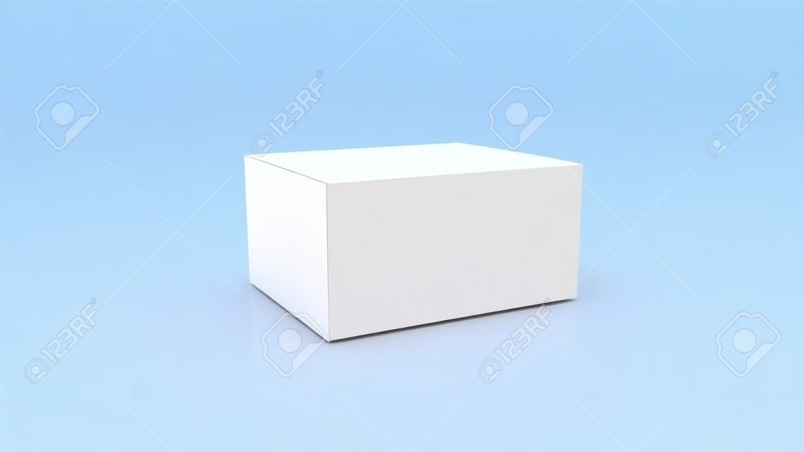 Caja blanca realista realista aislado sobre fondo blanco. 3d illustration.3d representación.