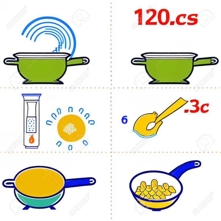 Cuisson infographie de pâtes. Étape par étape la recette infographie pour la cuisson des pâtes. Vector illustration de la cuisine italienne