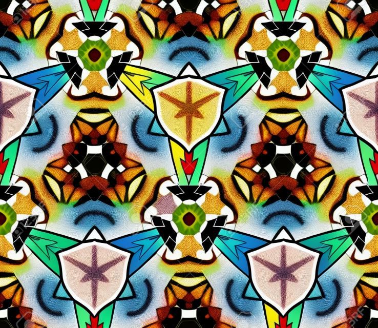 Kaleidoscope abstract seamless pattern
