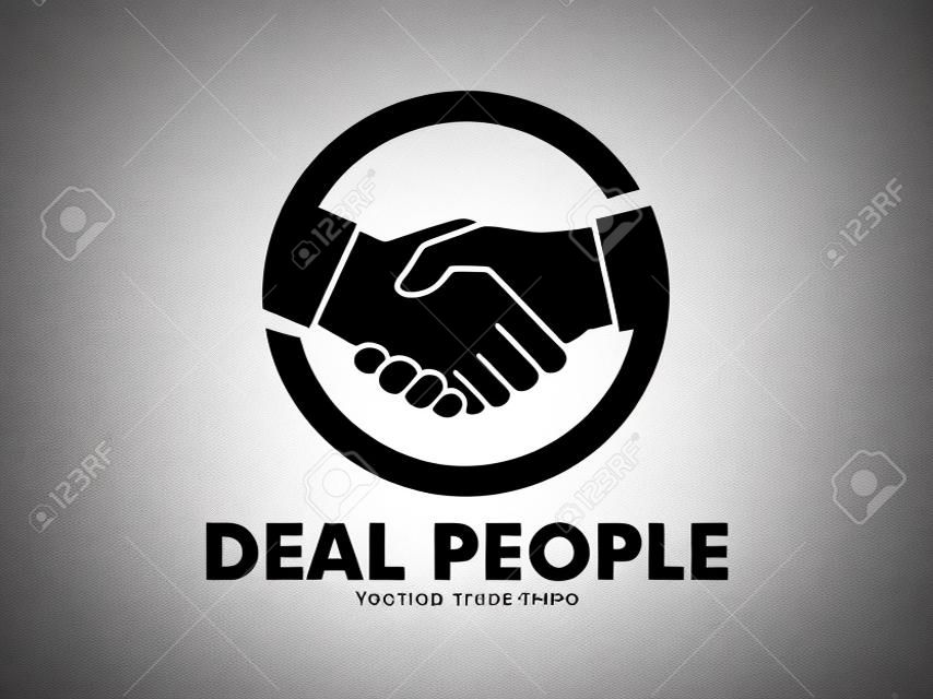 vector logo ontwerp van deal handshake teken betekenis van vriendschap, partnerschap samenwerking, business teamwork en vertrouwen