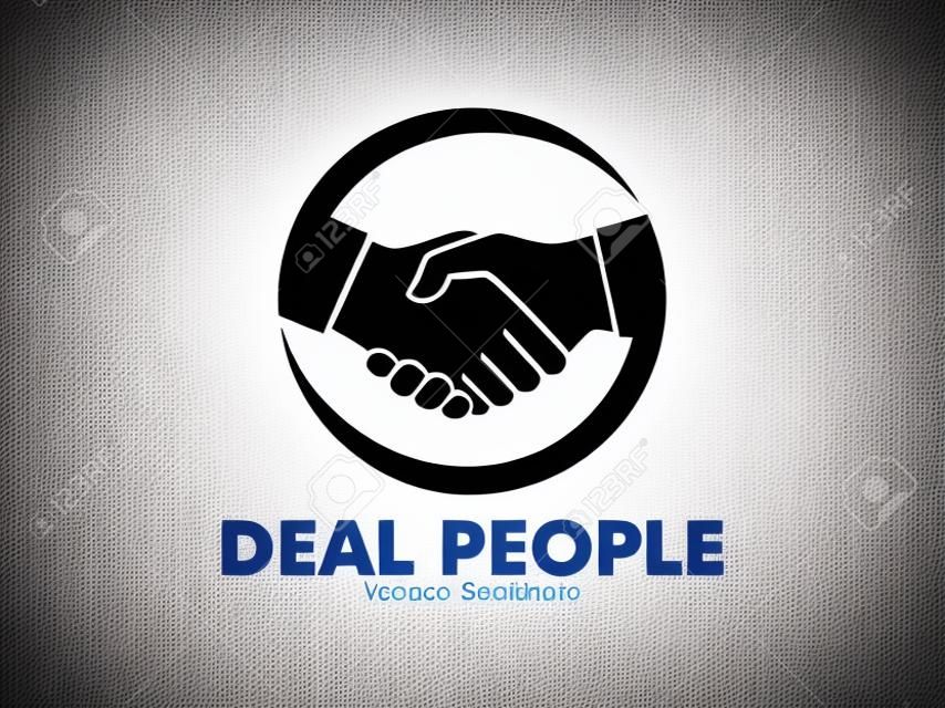 diseño de logotipo vectorial de acuerdo signo de apretón de manos significado de amistad, cooperación de asociación, trabajo en equipo de negocios y confianza