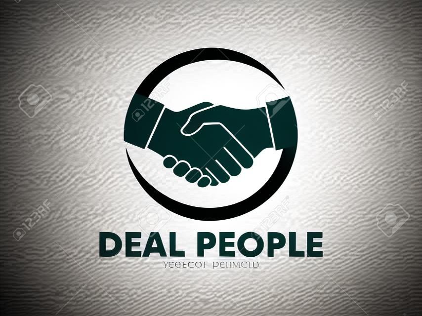 wektor logo projekt znaku uścisku dłoni, co oznacza przyjaźń, współpracę partnerską, biznesową pracę zespołową i zaufanie