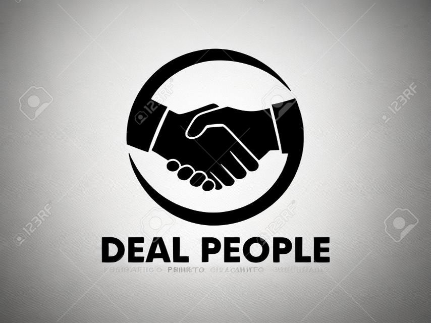 交易握手的矢量標誌設計標誌友誼，合夥合作，商業團隊合作和信任的含義