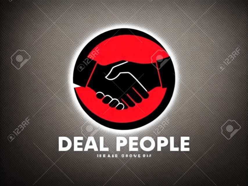 design de logotipo de vetor de acordo handshake sinal significado de amizade, cooperação de parceria, trabalho em equipe de negócios e confiança