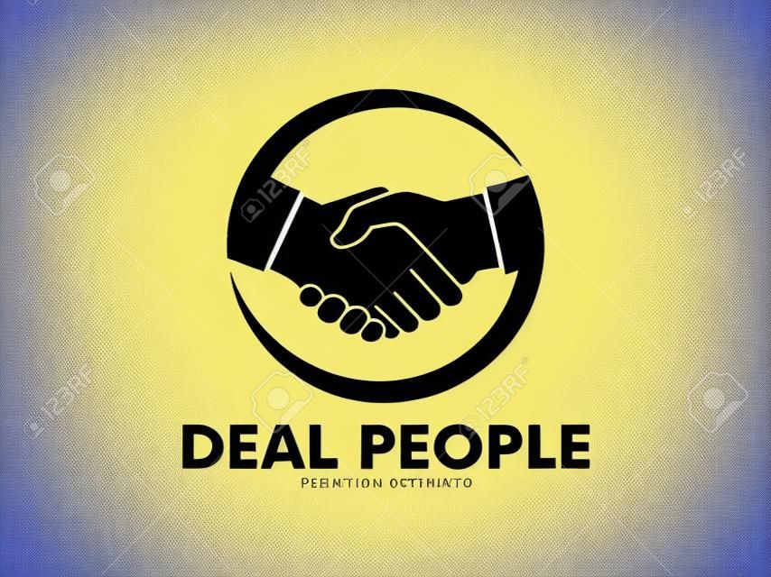 交易握手的矢量标志设计标志友谊，合伙合作，商业团队合作和信任的含义