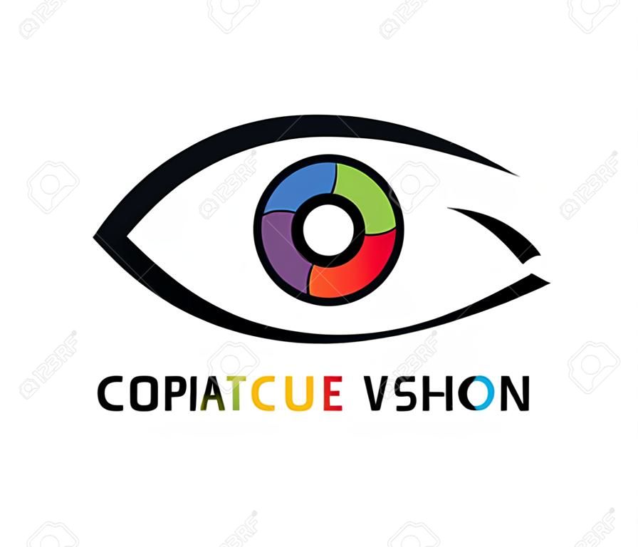 Modelo de design de logotipo de vetor de visão futura de olho de tecnologia óptica