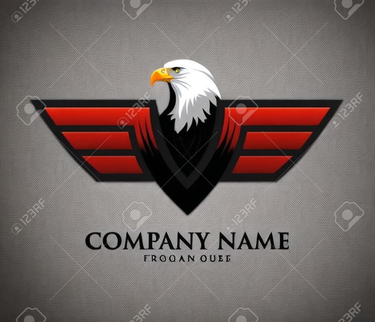 Un modello di progettazione di logo di vettore di Phoenix dell'aquila forte di libertà della forza