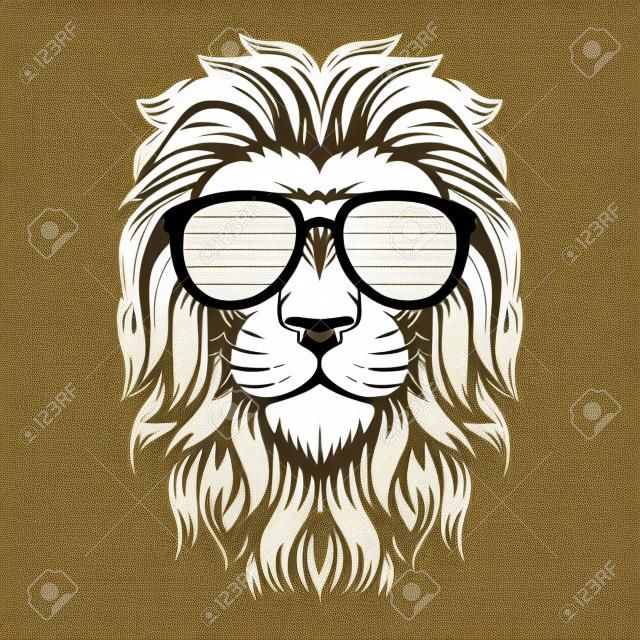 Lew fajne okulary retro ilustracji wektorowych dla Twojej firmy lub marki