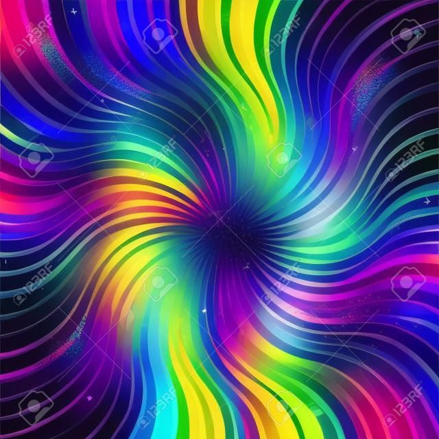 Rainbow-wave background with glittering stars