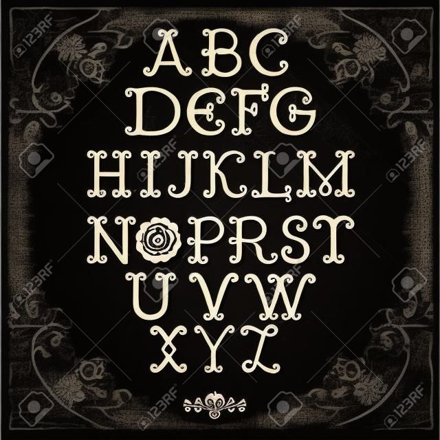 命名為“直徑德洛斯穆埃爾托斯”復古裝飾手工字體。手繪字體為您的企業，賀卡，海報，一方