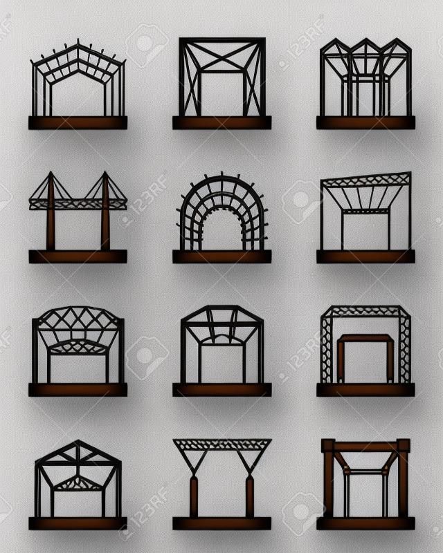 Konstrukcje metalowe zestaw ikon