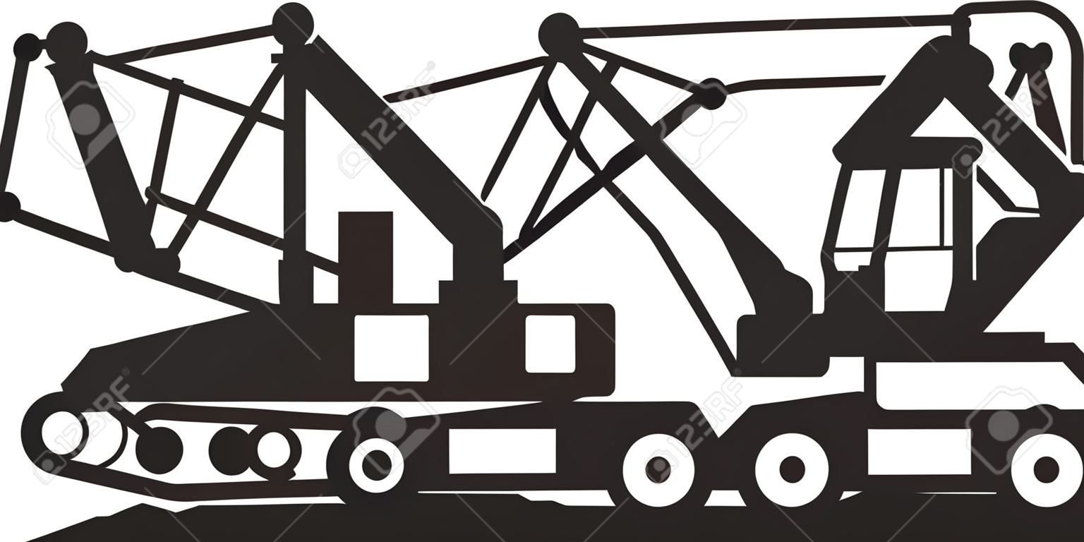 Heavy mining machinery  vector illustration