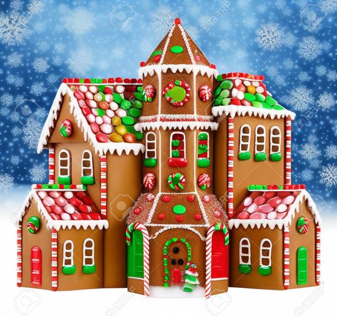 Natal gingerbread casa grande com doces