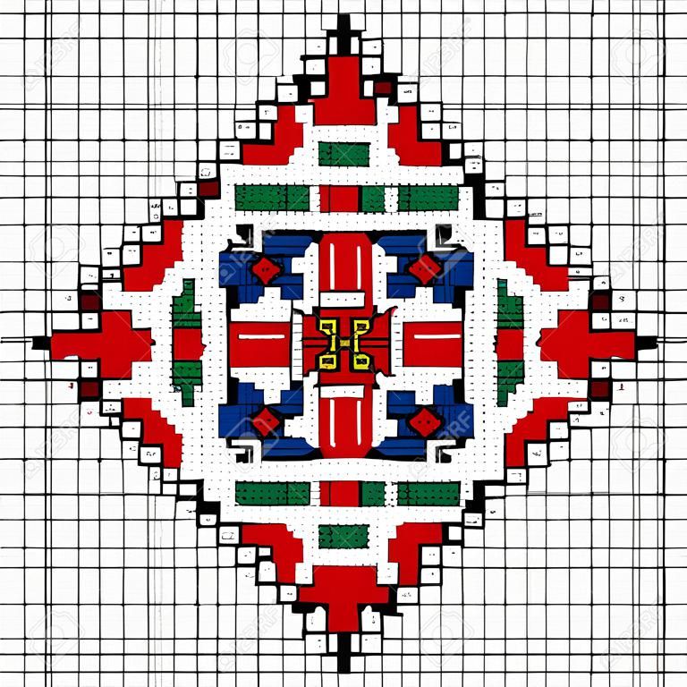 esquema de bordado tradicional eslava. motivos de Bulgaria. Ilustración del vector
