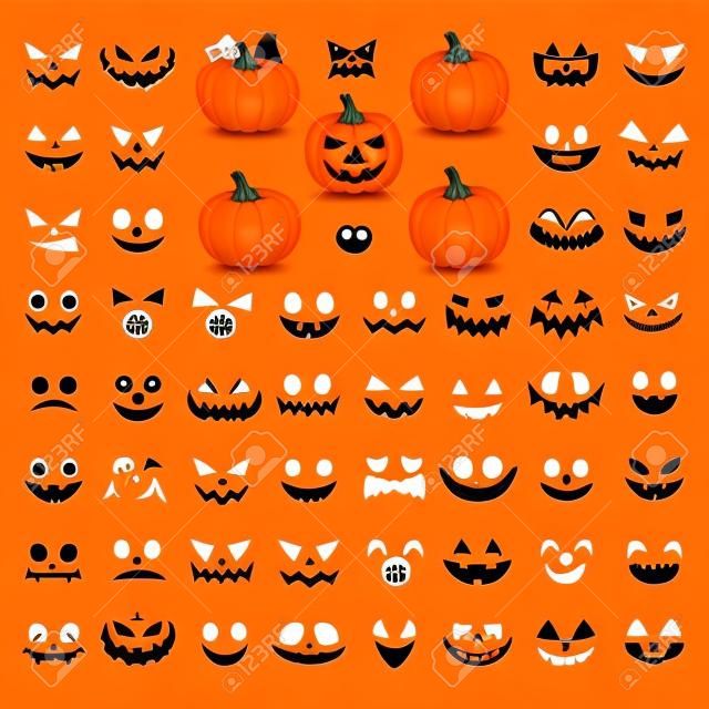 The main symbol of the Happy Halloween holiday. Orange pumpkin with smile for your design for the holiday Halloween.Collect your own pumpkin. Vector illustration.
