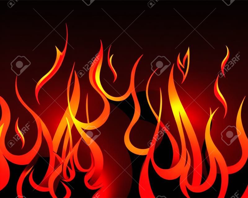 Inferno-Feuer-Vektor-Hintergrund für Design-Verwendung
