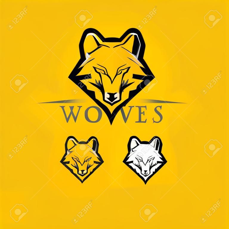 Wolven logo, vos, wolf hoofd. dier vector en logo ontwerp wilde brullen hond illustratie.