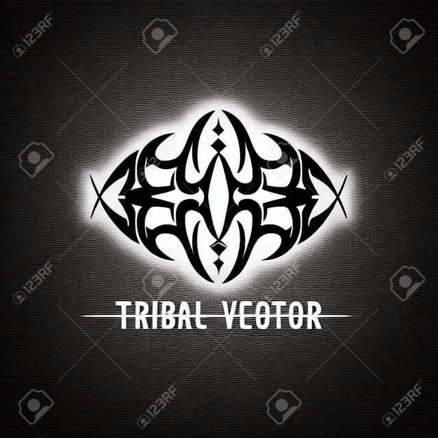 tribal, classique, noir, ethnique tatouage icône vector illustration design logo