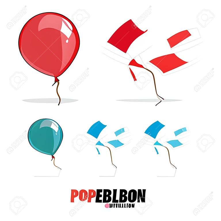 popped ballon - vector illustratie