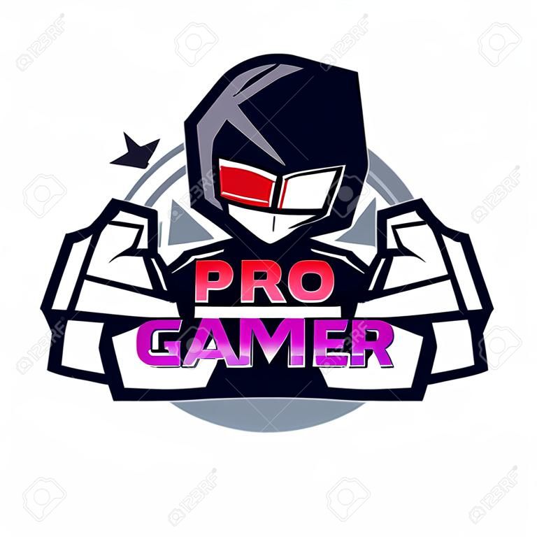 Professioneller Gamer. Gamer-Logo - Vektor-Illustration