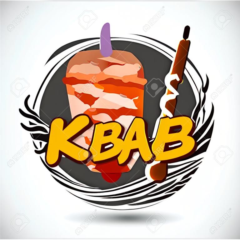 kebab logo - vector illustration
