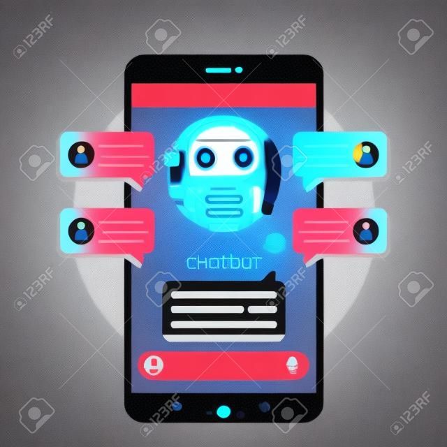 Chatbot artificial intelligence abstract concept illustration
