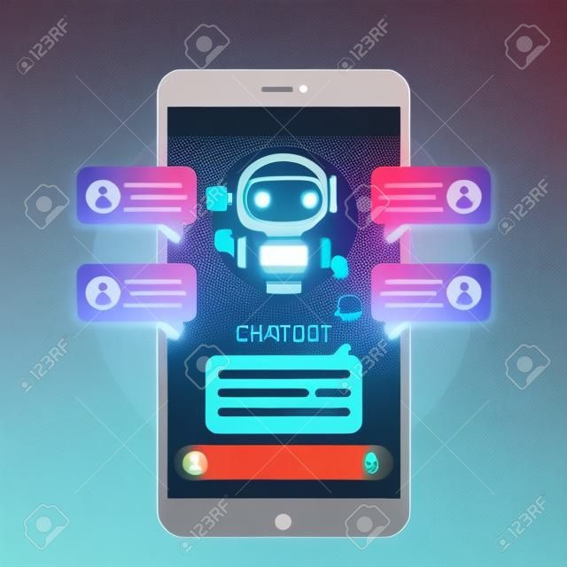 Chatbot artificial intelligence abstract concept illustration