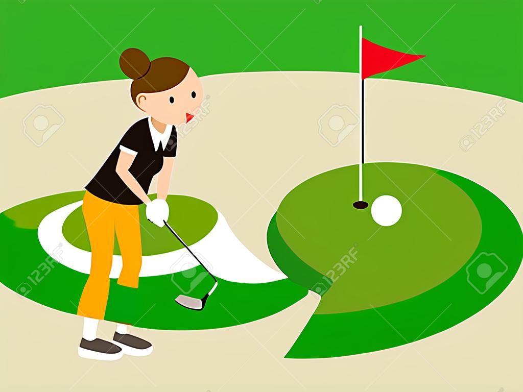 Vrouw om de Golf te spelen