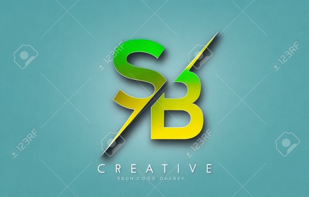 SB S B Letter Logo Design with a Creative Cut. Creative logo design..