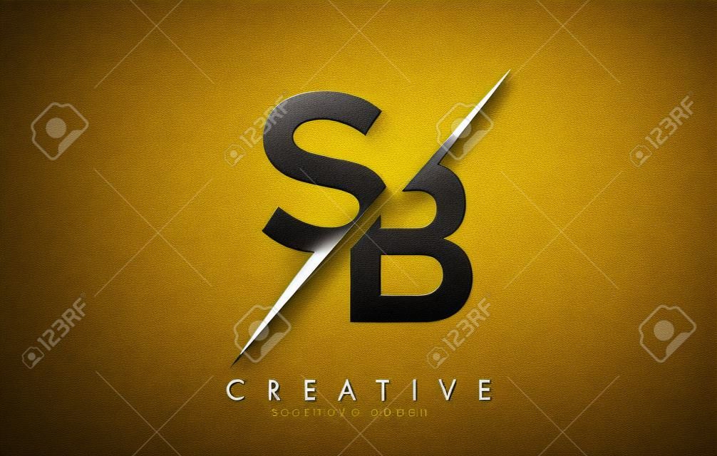 SB S B Letter Logo Design with a Creative Cut. Creative logo design..