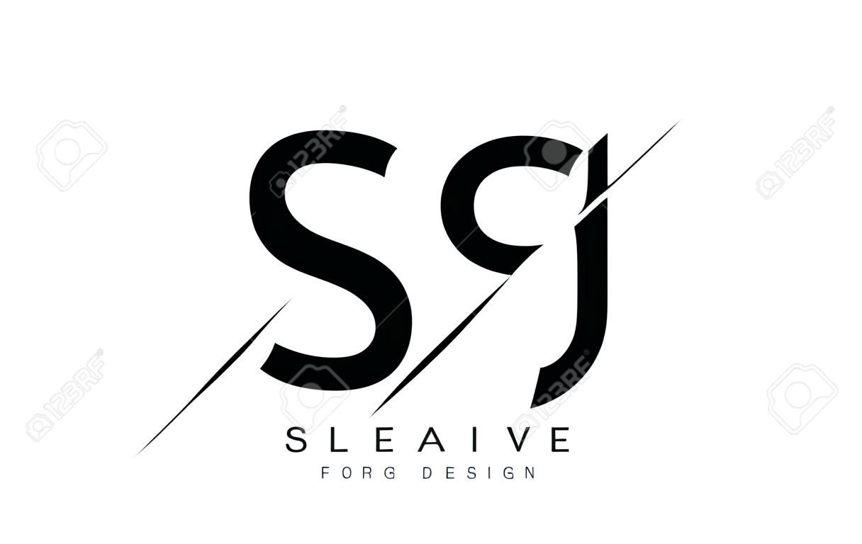 SJ S J Letter Logo Design with a Creative Cut. Creative logo design..