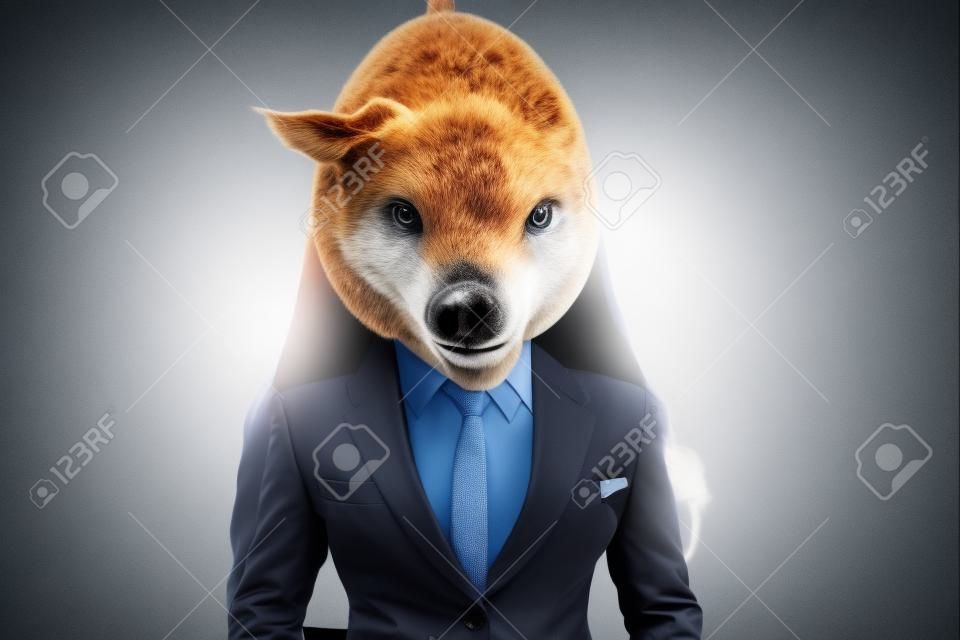 Animal in business suit close-up. The essence of ambition, confidence and competence in today's fast-paced business world. Ai Generated.