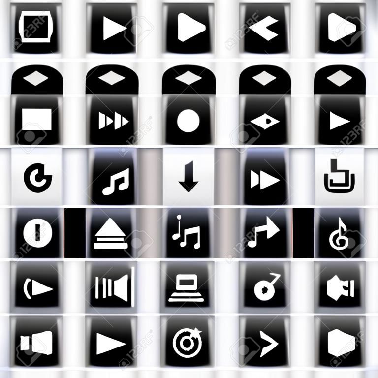 Iconos del reproductor multimedia Vector