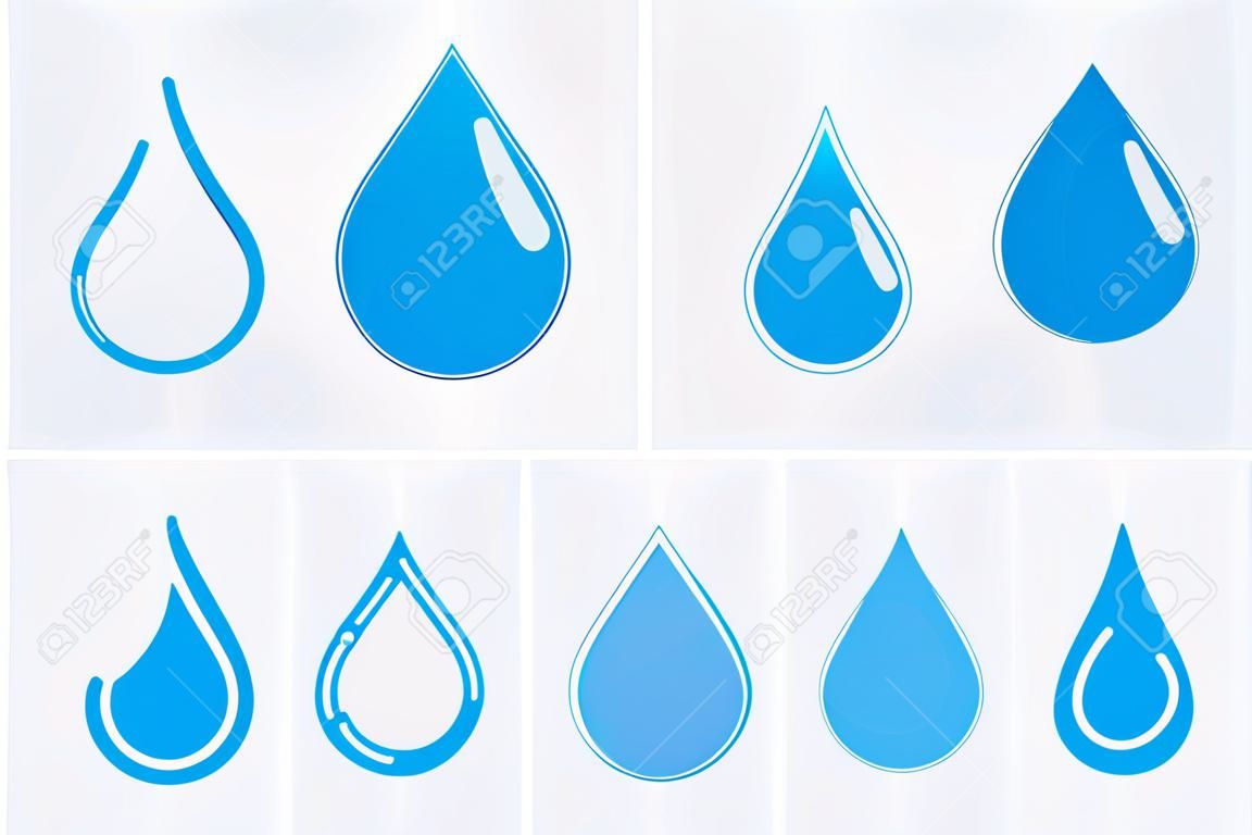 Water drop Icons. Vector set