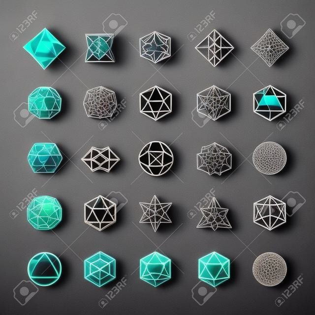 Formas geométricas. Pode ser usado como sibols geometria sagrada ou elementos de alquimia e espiritualidade.